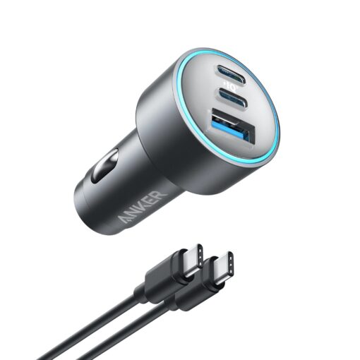 Anker 67W Triple Port Car Charger with USB-C Cable