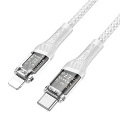 Hoco 20W Transparent Braided USB-C to Lightning Cable U111